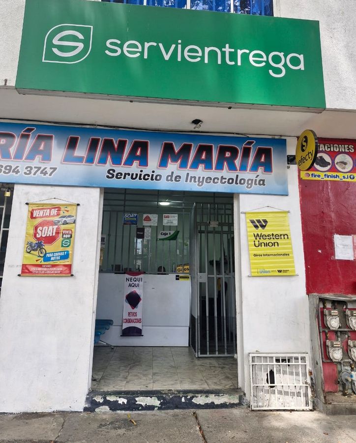 Fachada del punto de pago en el Barrio Popular